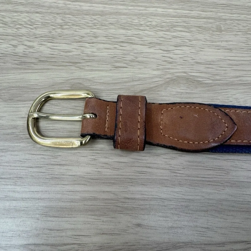 World Wide Sportsman Belt Men's Size 32 Mahi Mahi Dolphin Fish Brown Leather USA